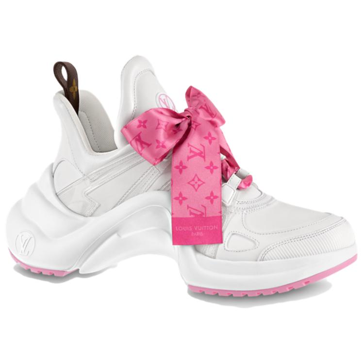 LOUIS VUITTON Archlight 1.0 Sneakers 'White With Pink Monogram Ribbon' Women's