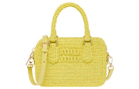 MIU MIU Threading Needle Woven Bowling Bag, Shoulder Bag, Crossbody Bag, Handbag Women's Citrus Yellow