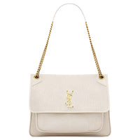 SAINT LAURENT Sheepskin Crossbody Bag, Shoulder Bag Tubas Women's Vintage White