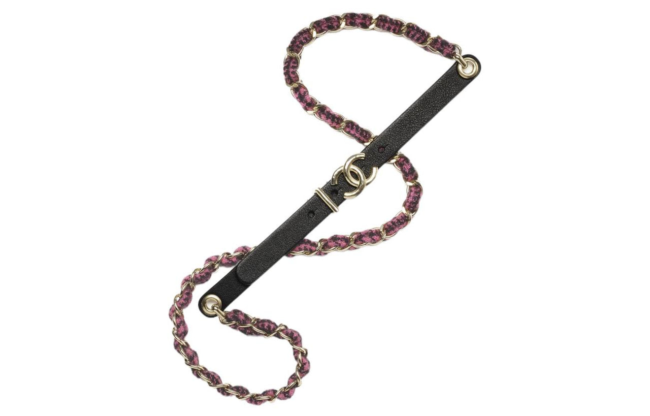 CHANEL Waist Chain Women's Black/Pink