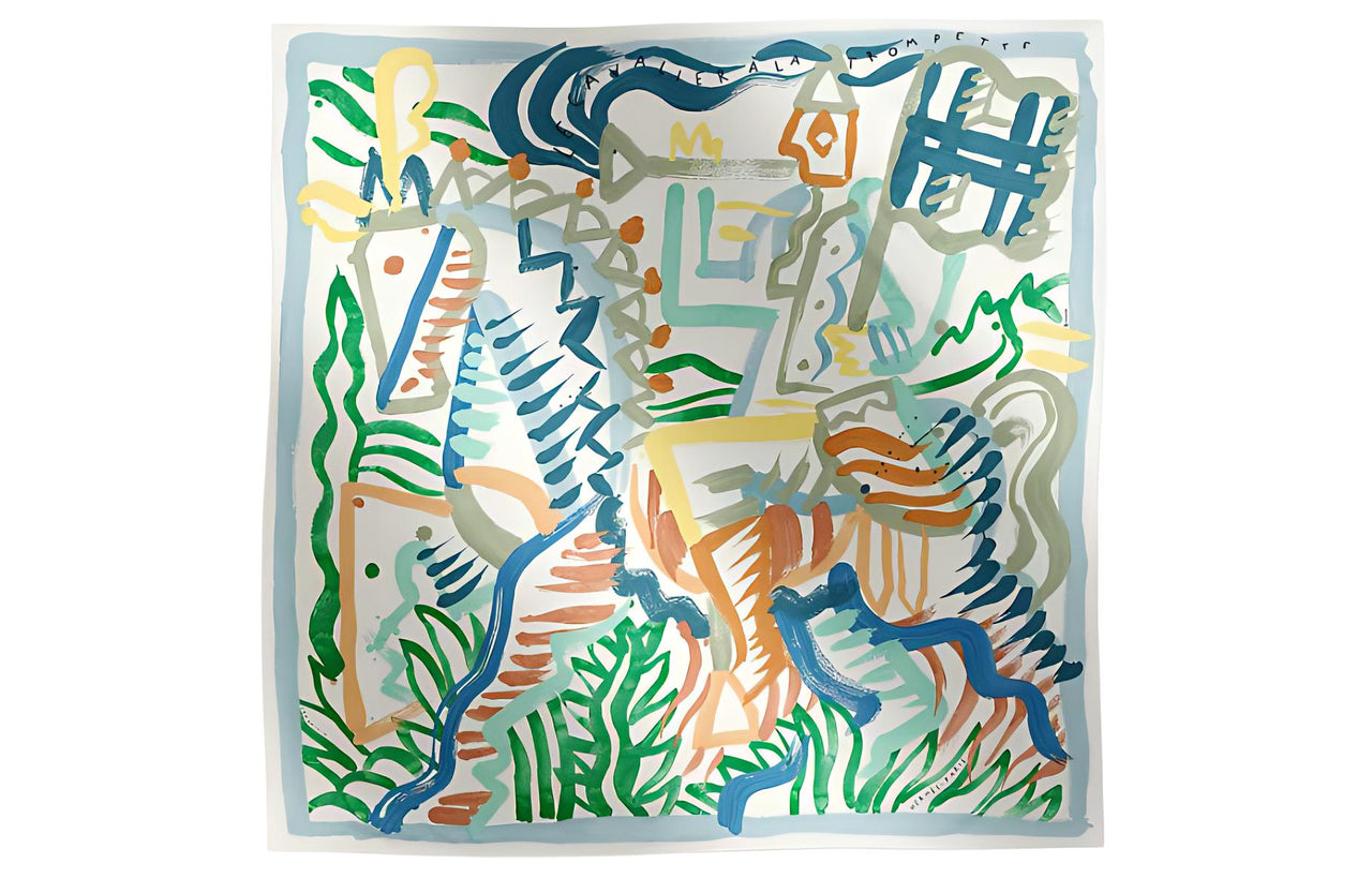 HERMES Silk Scarves Women's Green/Blue