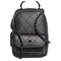 CHANEL Calfskin Backpack Mini Unisex Black