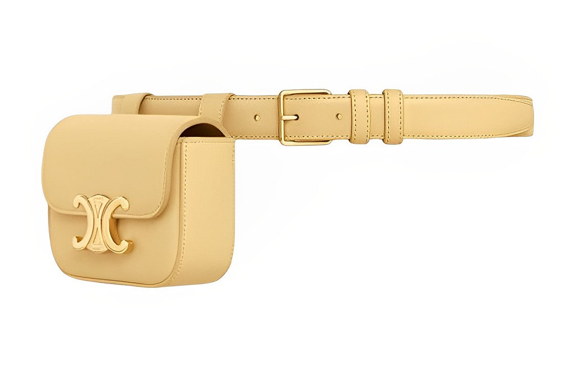 CELINE Leather Belts Women's Yellow