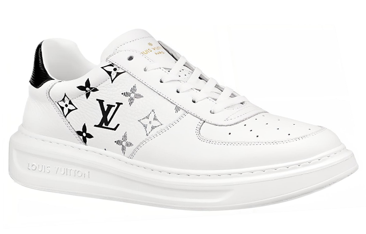 LOUIS VUITTON Beverly Hills Sneakers 'White With Grey Black Monogram'