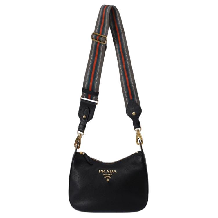 PRADA Calfskin Crossbody Bag Shoulder Bag Women's Black