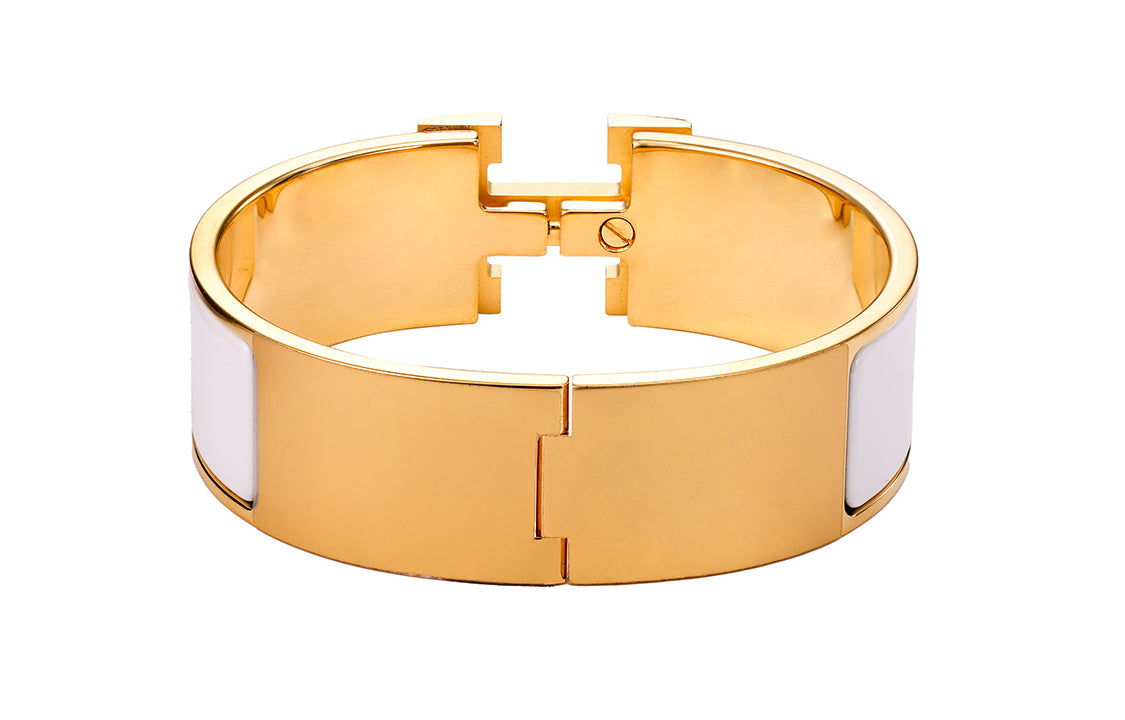 HERMES Gold Plated Bangles Women's White Gold