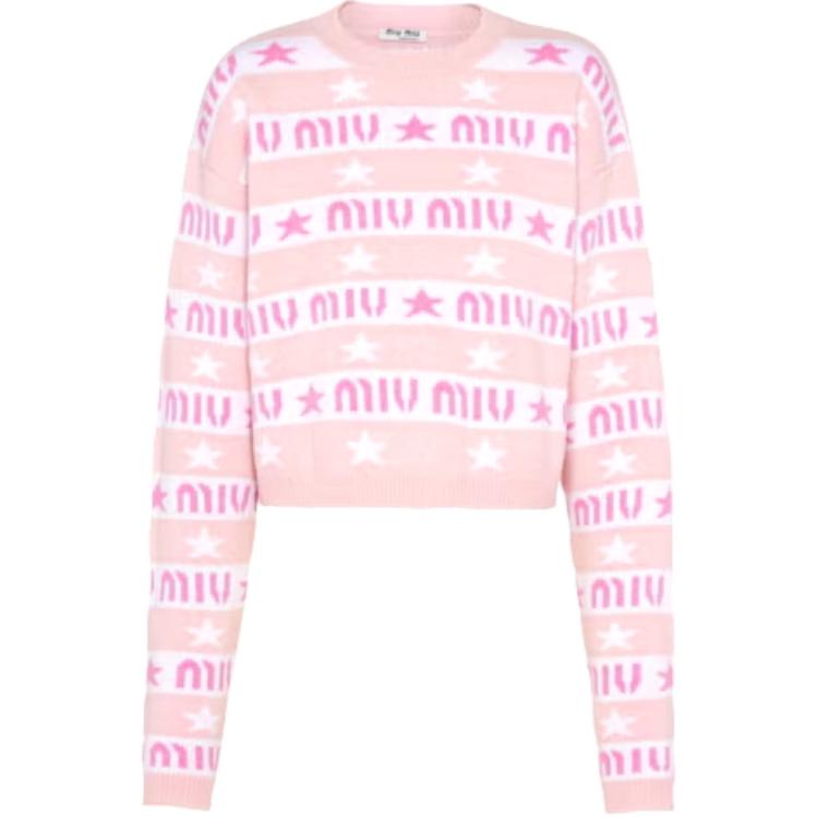 MIU MIU Pre Owned Logo jacquard Sweater
