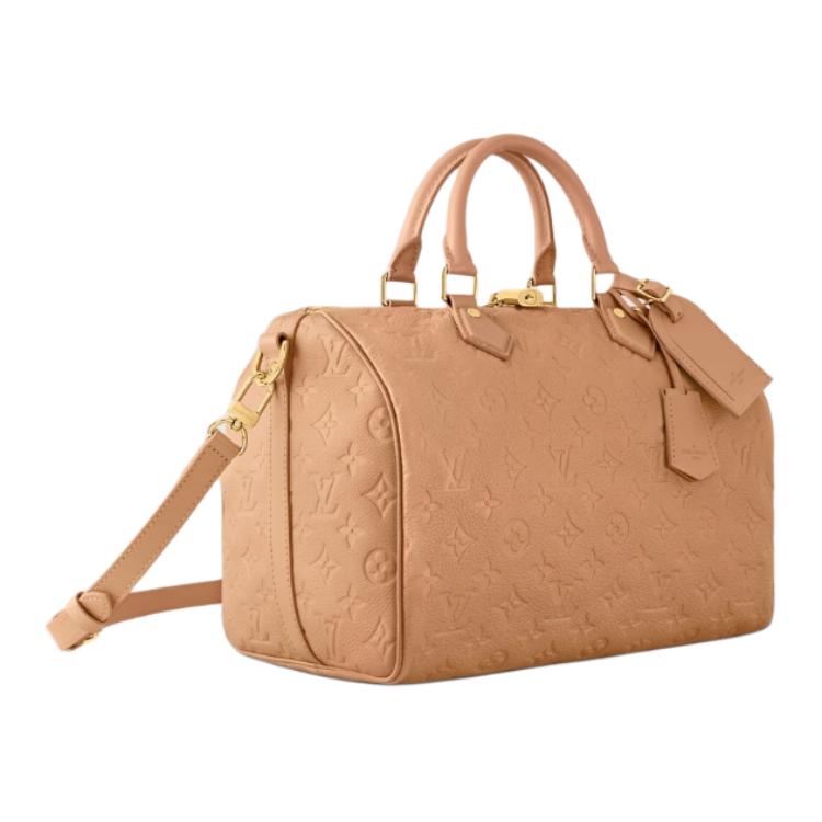 LOUIS VUITTON Speedy Cow Leather Pillow Bag One Shoulder Crossbody Portable Travel Bag Women's
