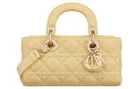 DIOR Lady D-JOY Lambskin Dior Bag Shoulder Bag Crossbody Bag Handbag Small Size Women's Light Yellow