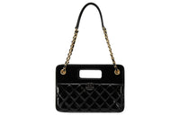 CHANEL 23P SS Patent Calfskin Tote Bag Shopping Bag Shoulder Bag Crossbody Bag Handbag Small Size Women's Black