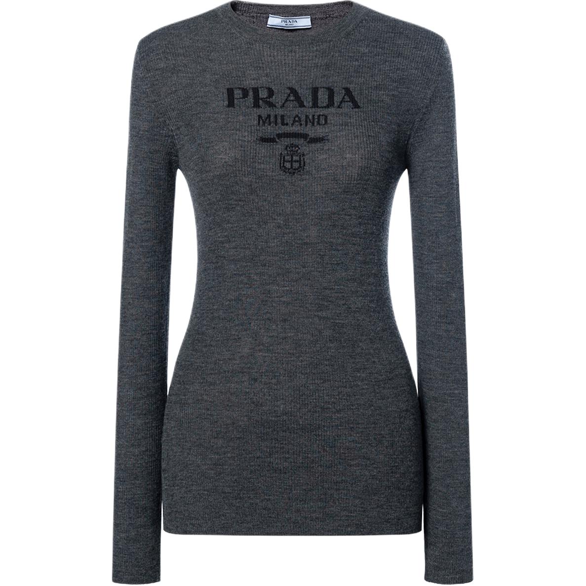 PRADA Logo intarsia Wool Jumper