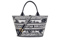 DIOR Butterfly Embroidery Tote Bag, Shopping Bag, Shoulder Bag, Crossbody Bag, Handbag Women's Black & White