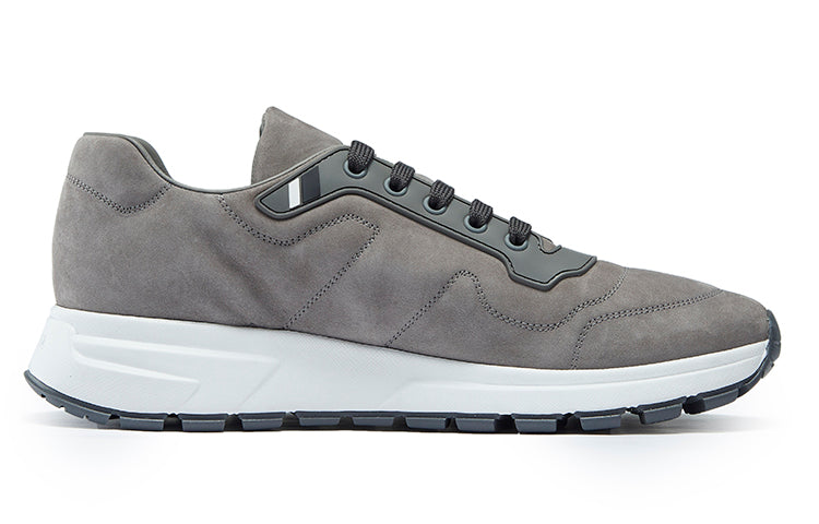 PRADA Breathable And Lightweight Low Top Athletic Shoes Men's Light Gray