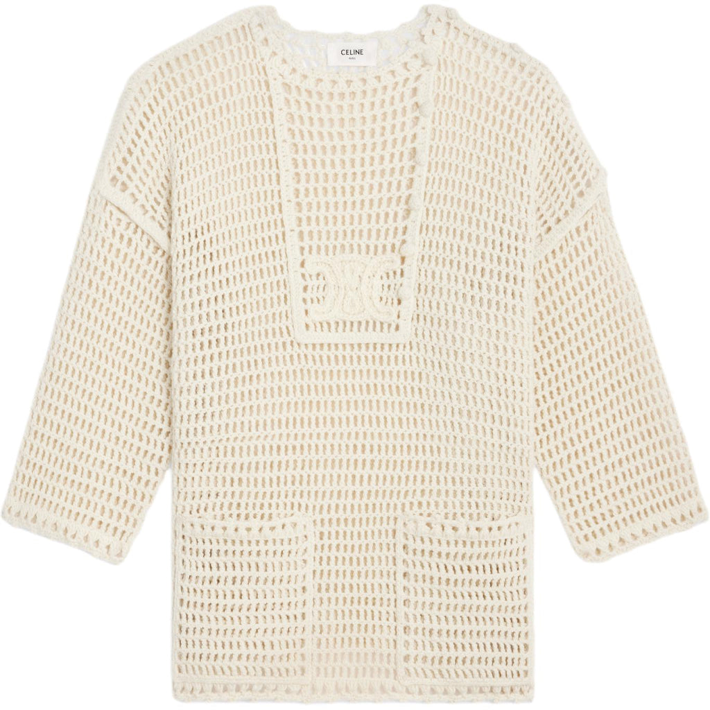 CELINE Triomphe Baja In Crocheted Wool