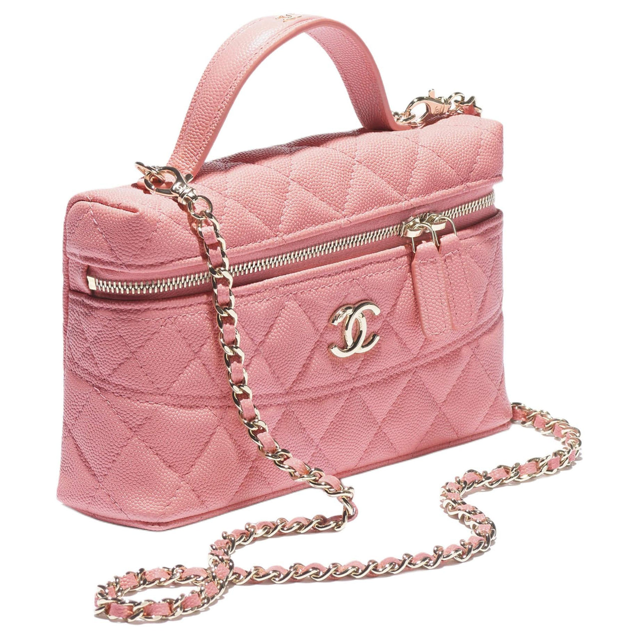 CHANEL Calfskin Shoulder Bag Crossbody Bag Handbag Women's Pink