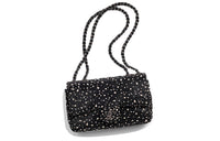 CHANEL Rhinestone Crystal Pearl Evening Party Bag Crossbody Bag Shoulder Bag Women's Black
