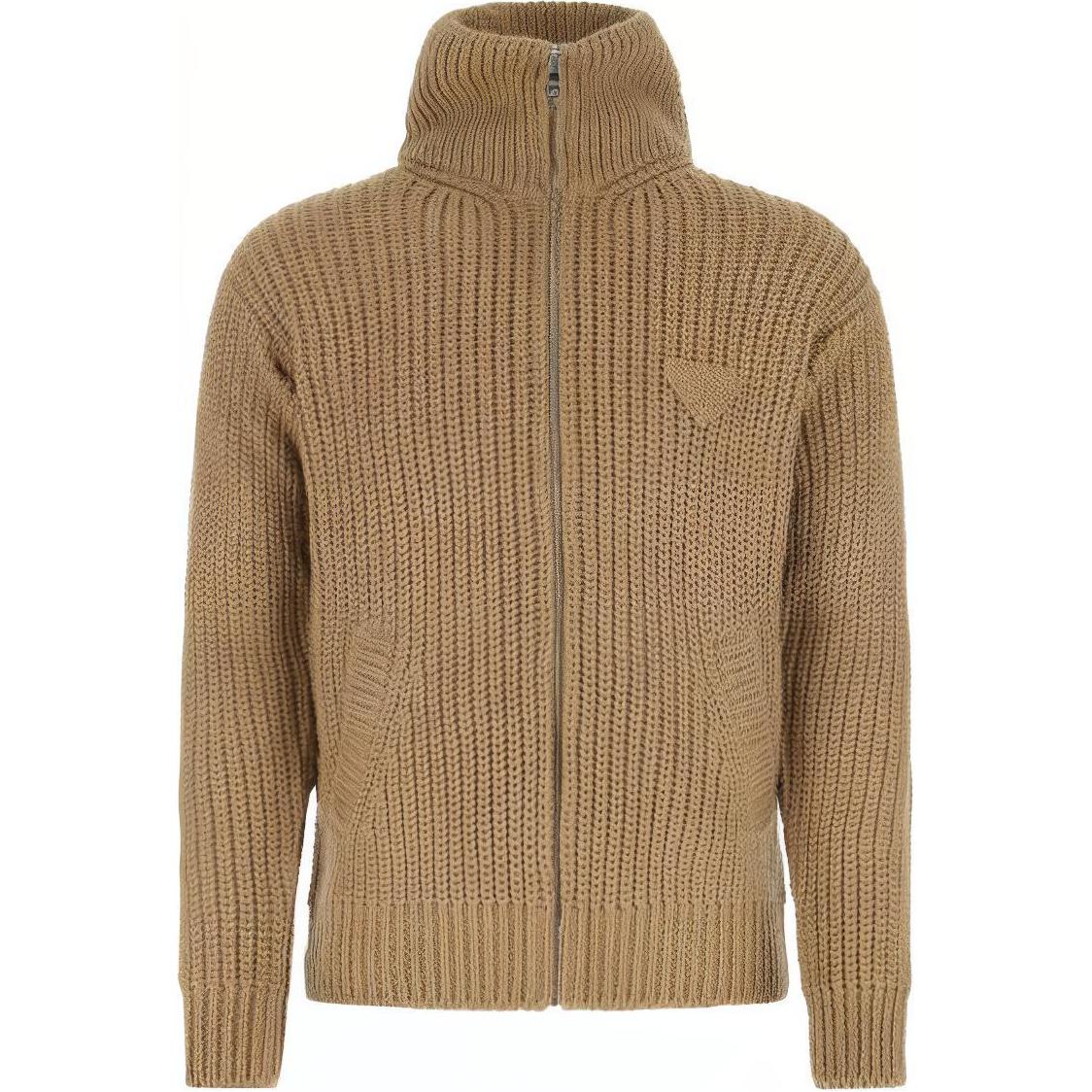 PRADA Zip up Ribbed Knit Cardigan