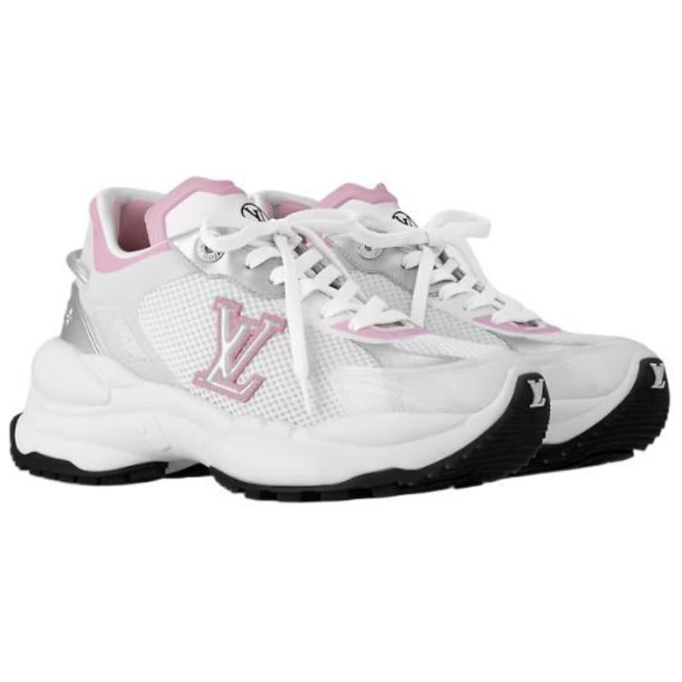 LOUIS VUITTON Run 55 Low Top Sports Casual Shoes Women's White Pink