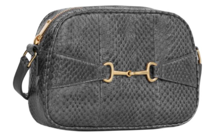 CELINE Water Snake Skin Camera Bag Shoulder Bag Crossbody Bag Women's Gray
