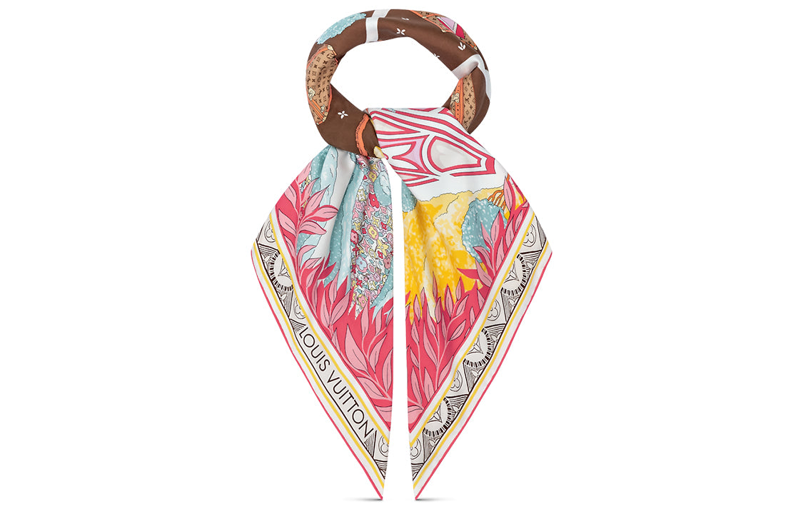 LOUIS VUITTON Silk Scarf Women's Pink