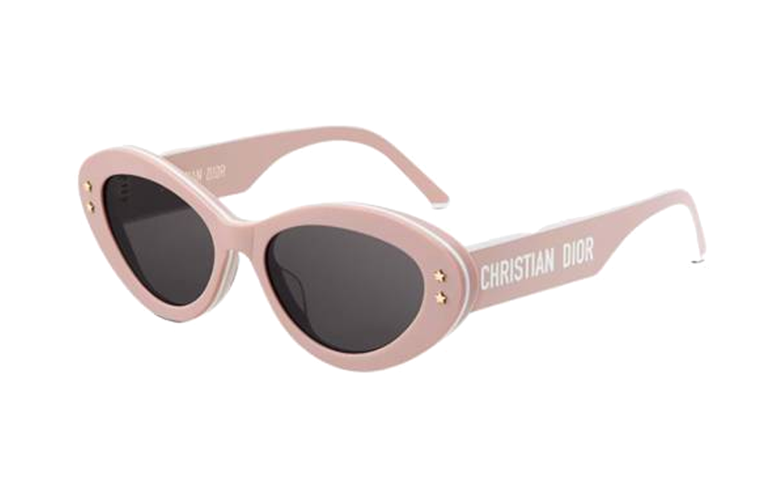 DIOR Metal Irregular Shape Sunglasses Unisex Dusty Pink