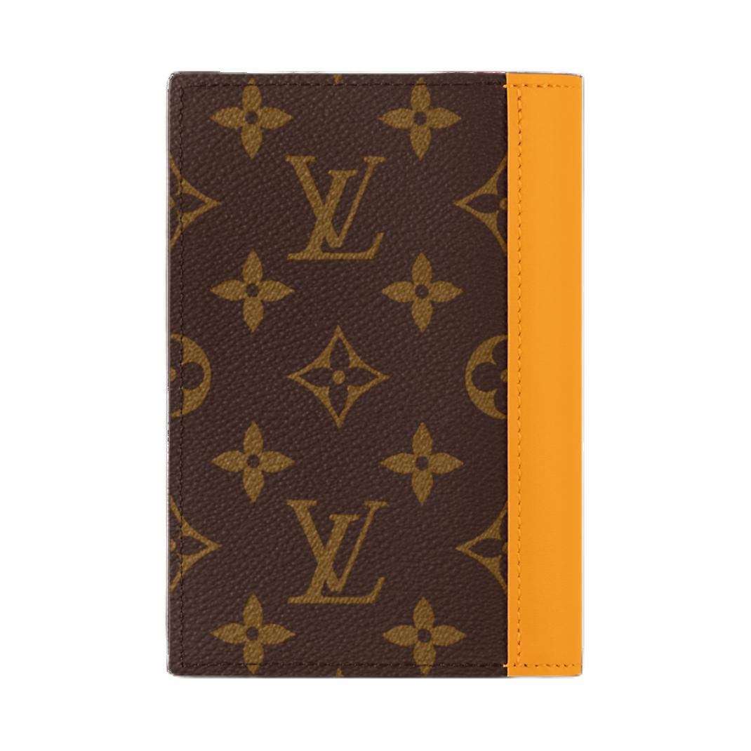 LOUIS VUITTON Colormania Coated Canvas Passport Holder Men's Yellow And Brown