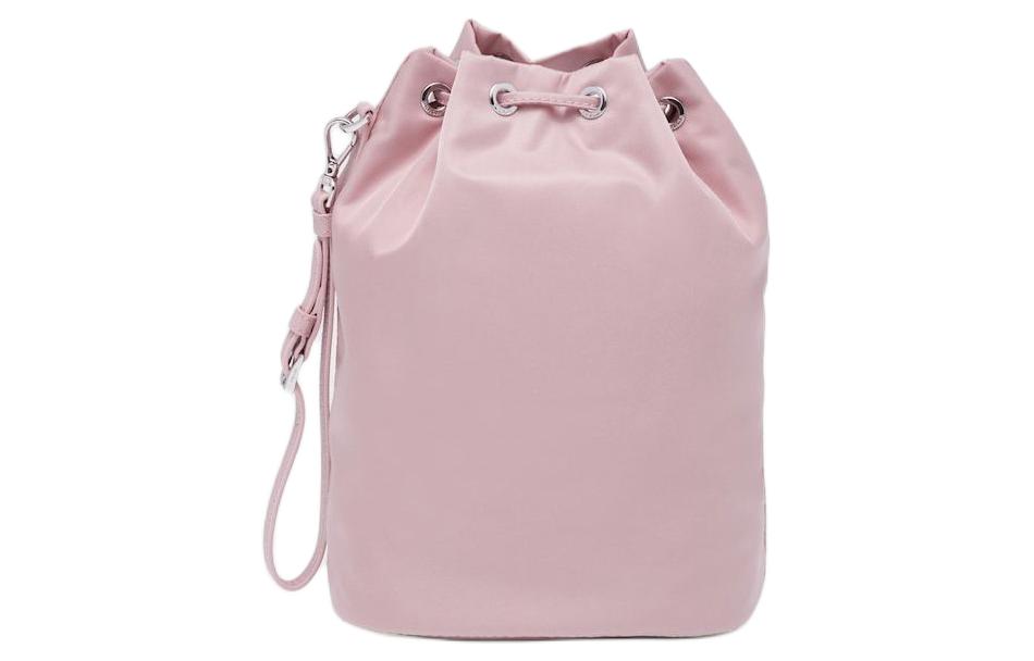 PRADA Fabric Bucket Bag Clutch Women's Snow Pink