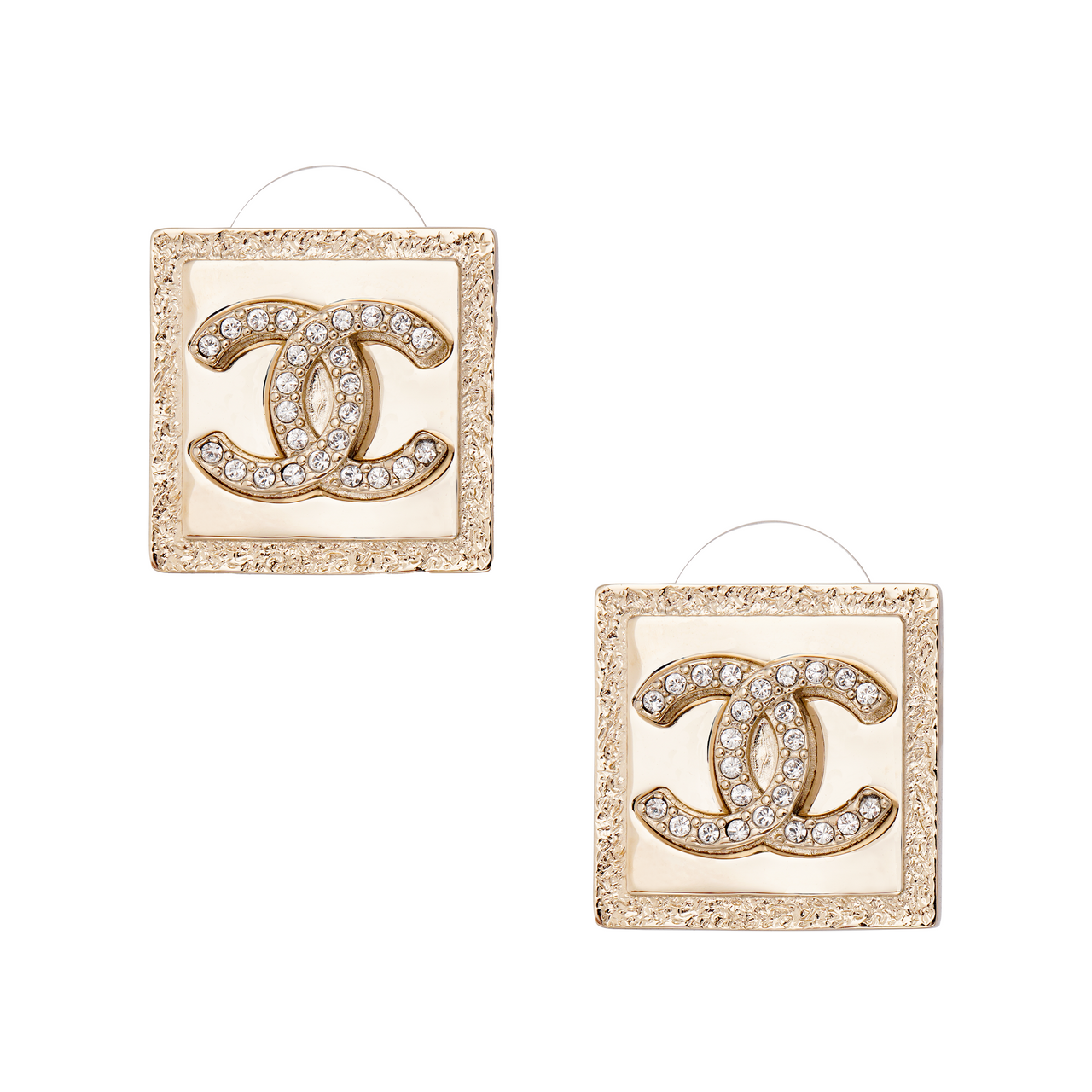 CHANEL Metal Stud Earrings Women's