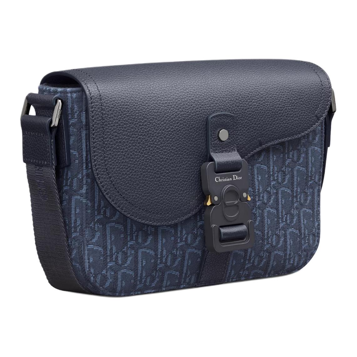 DIOR Cow Leather Saddle Bag, Crossbody Bag, Shoulder Bag Trumpets Women's Marine Blue
