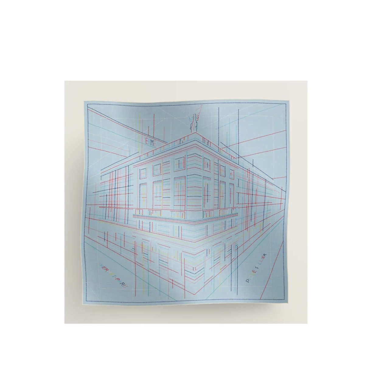 HERMES Cashmere Silk Silk Scarves Women's Blue