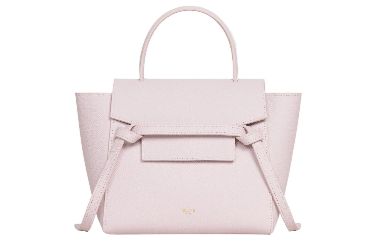 CELINE Grained Calfskin Catfish Bag Handbag Shoulder Bag Crossbody Bag Fanny Pack Women's Light Pink