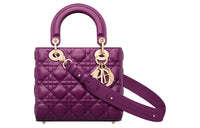 DIOR Lady Dior Sheepskin Lady Dior Bag, Shoulder Bag, Crossbody Bag, Handbag Trumpets Women's Mulberry Purple