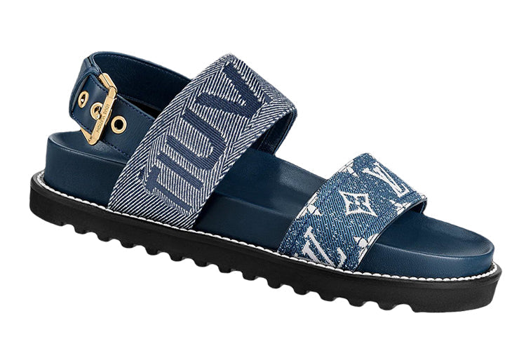 LOUIS VUITTON Paseo Comfort Stylish Sandal Women's Blue