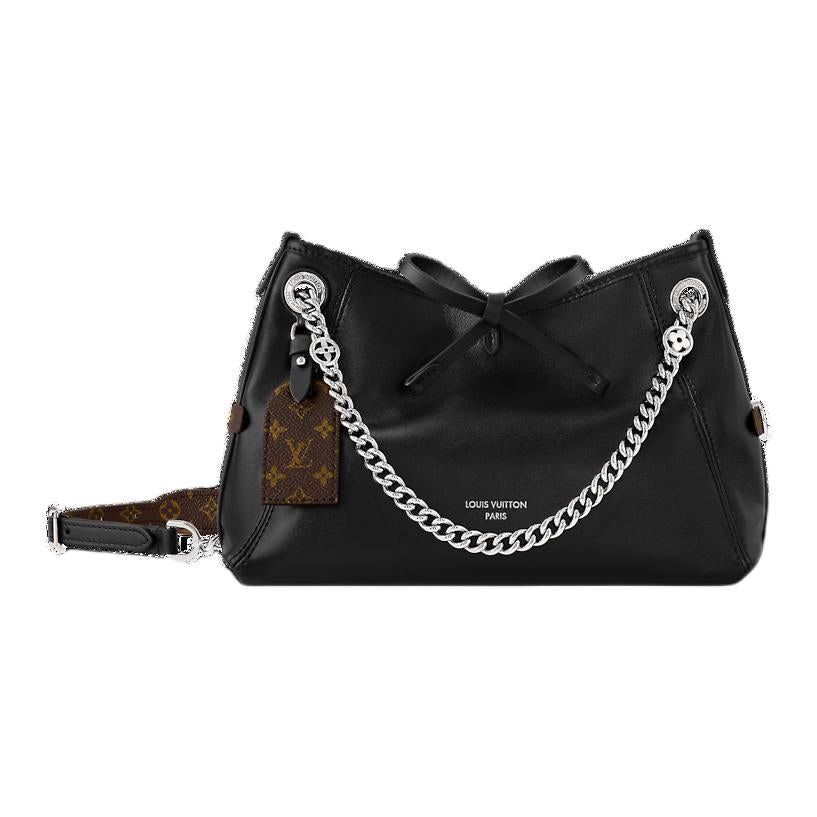 LOUIS VUITTON Sheepskin Shoulder Bag Small Size Women's Black