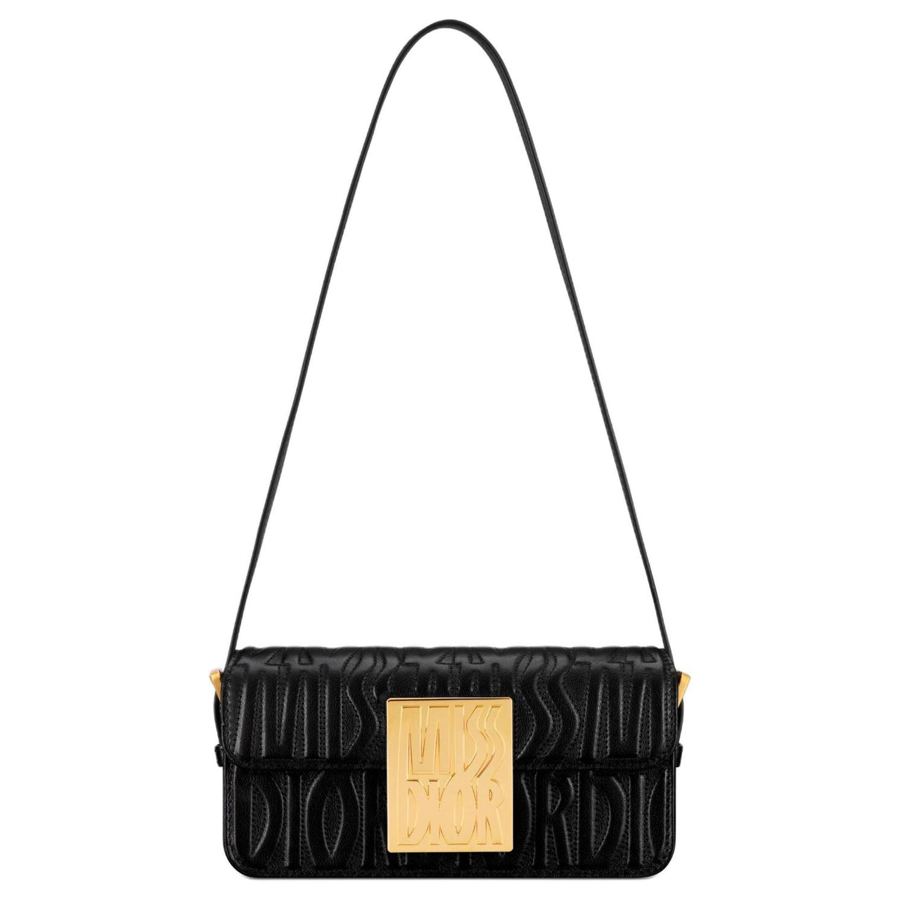DIOR Miss DIOR Cowhide Leather Handbag Women's Black