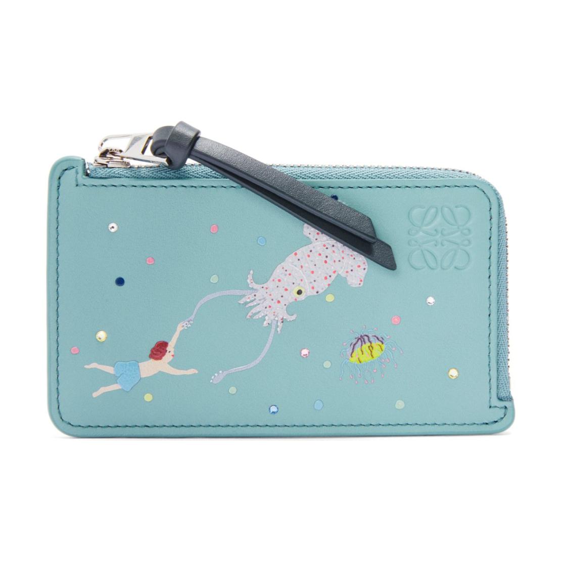 LOEWE Suna Fujita Collaboration Napa Calf Leather Wallet Women's Water
