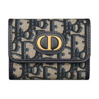 DIOR 30 Montaigne Calfskin With Cotton Wallet Women's Brown