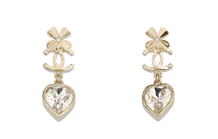 CHANEL Metal, Rhinestone Earrings Women's
