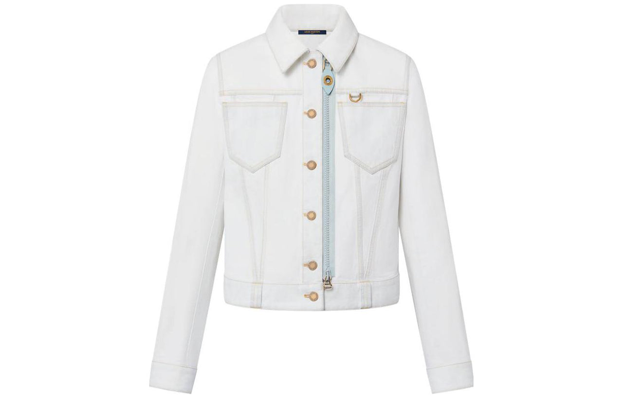 LOUIS VUITTON Bleached Denim Zipper Jacket