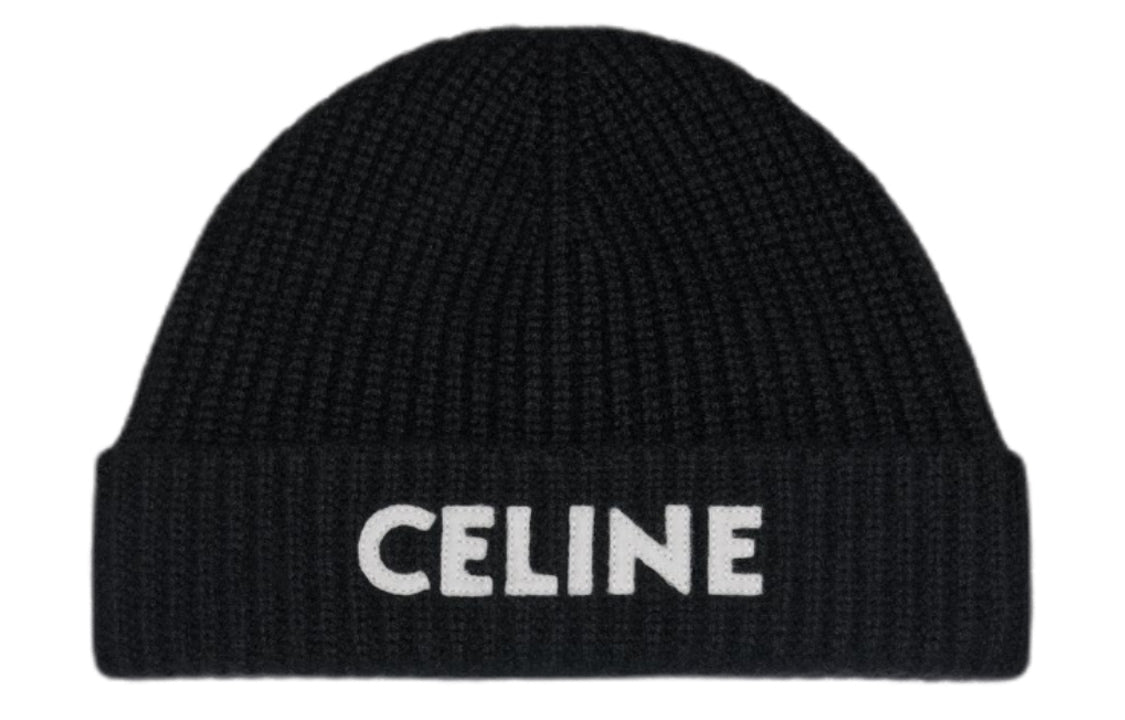 CELINE Cashmere Embroidered Knit Beanie