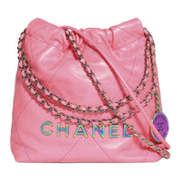 CHANEL Calfskin Shoulder Bag Crossbody Bag Handbag Mini Women's Coral Pink