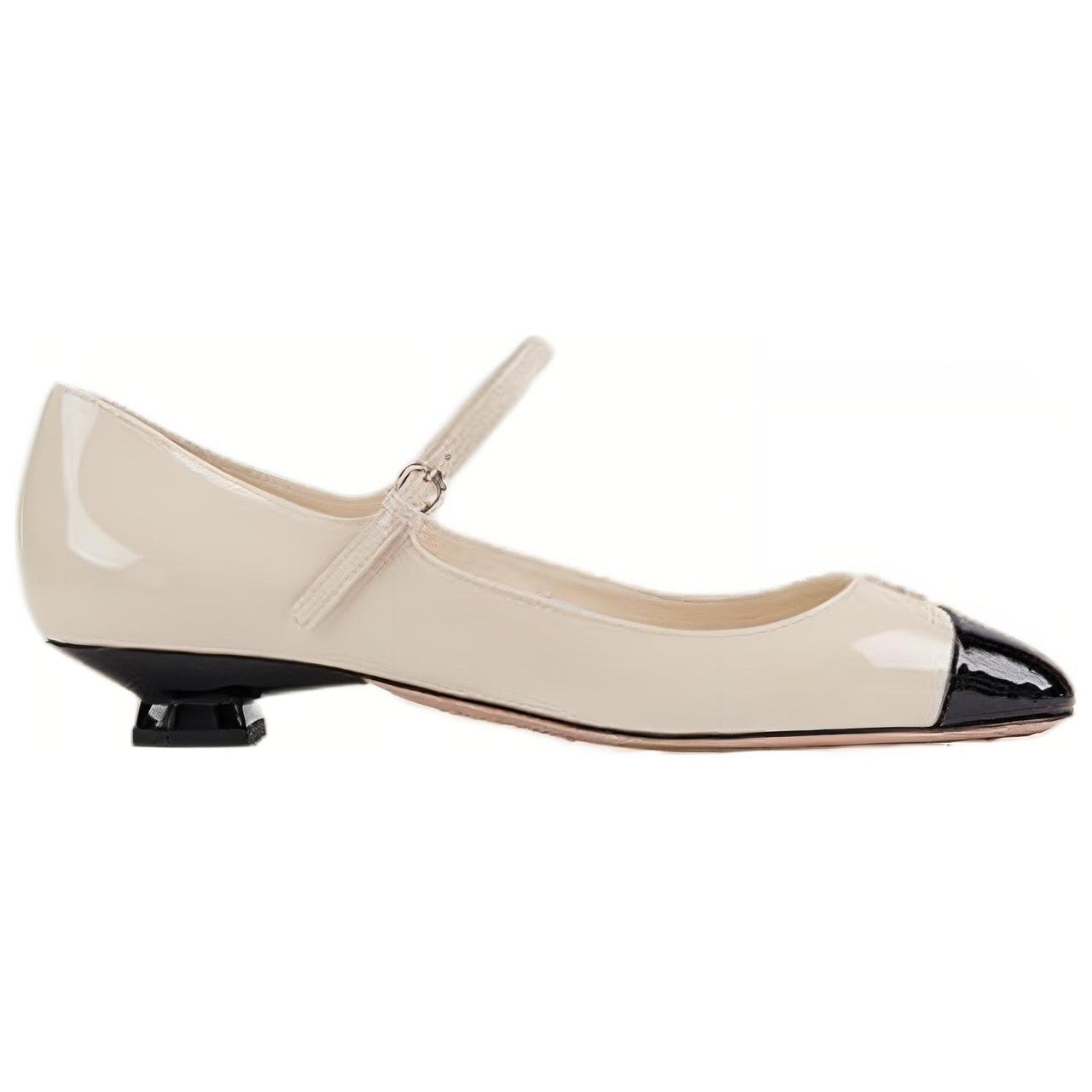 MIU MIU Chunky Heel Mary Jane Shoes Women's White