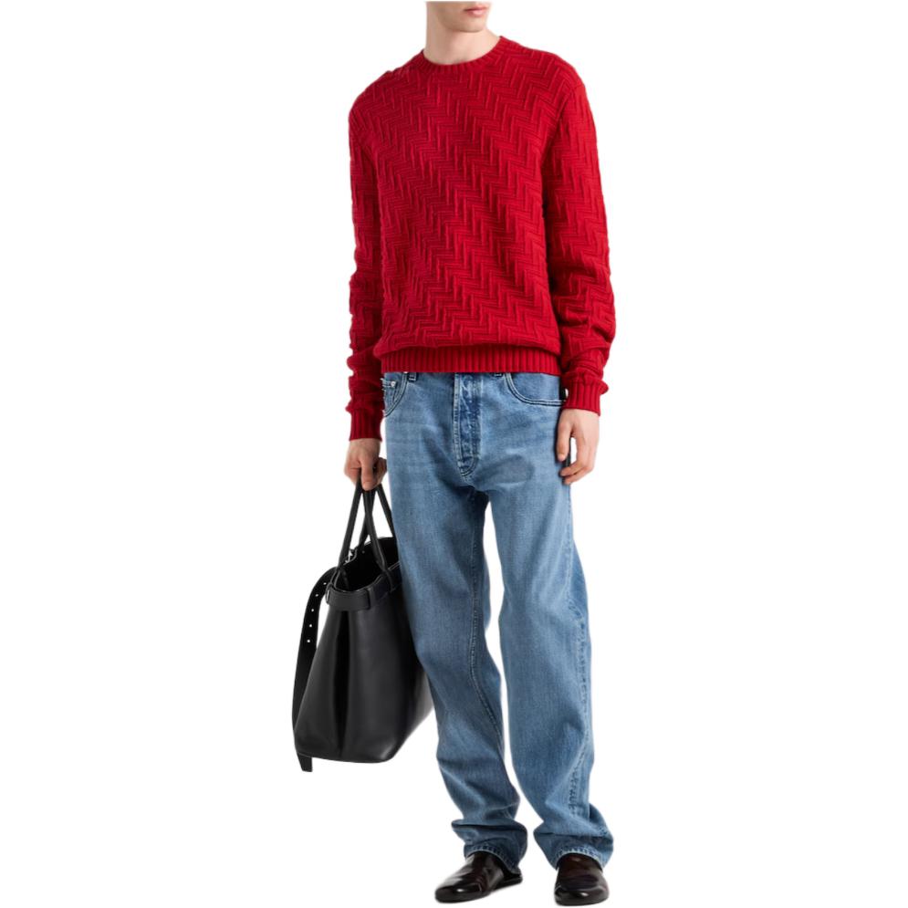 PRADA Logo Patch Straight Leg Jeans