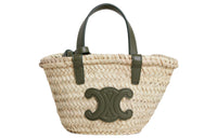 CELINE Triomphe Palm Leaf Cow Leather Tote Bag Shopping Bag Shoulder Bag Handbag Women's Olive Green