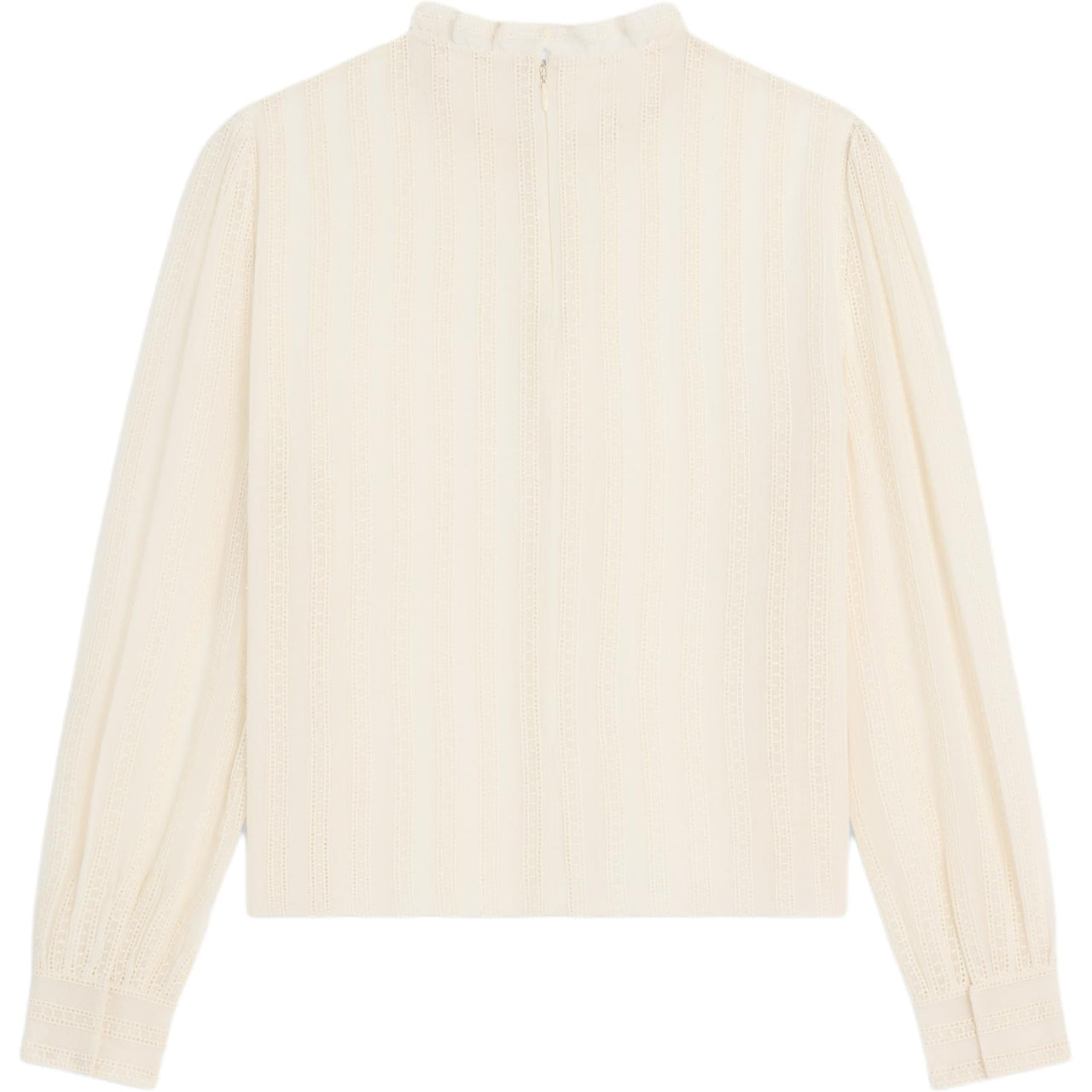 CELINE Cropped Blouse In Muslin Cotton And Wool