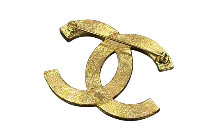CHANEL Rhinestone Brooches Women's Gold
