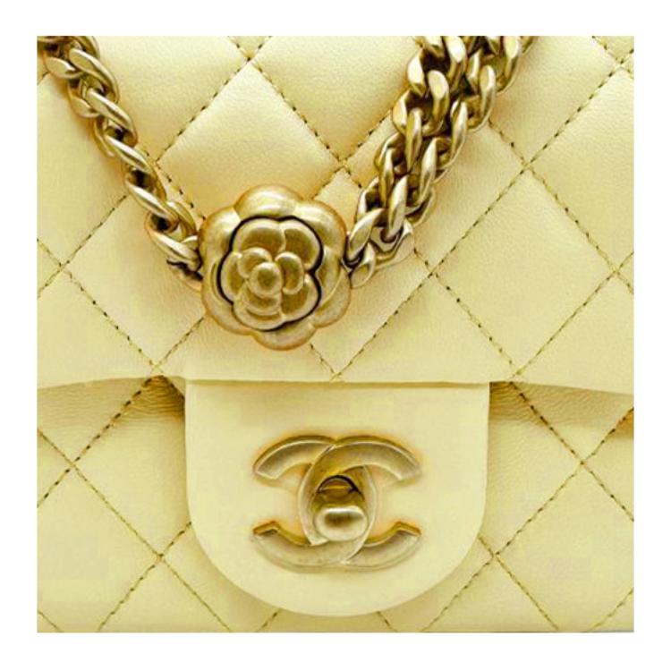 CHANEL Sheepskin Chain Bag, Shoulder Bag, Crossbody Bag Mini Women's Yellow