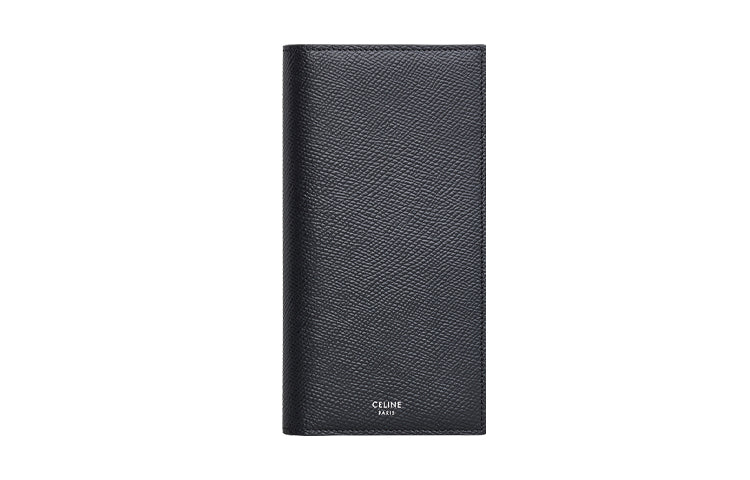 CELINE Grain Calfskin Card Holder, Wallet Men's Black