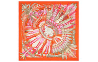 HERMES Silk Scarves Women's Orange Red