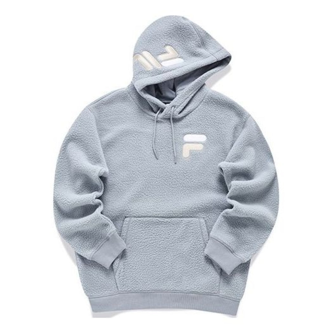 FILA FUSION Logo Printed Fleece Hoodie 'Grey White' T11U146201F-GY